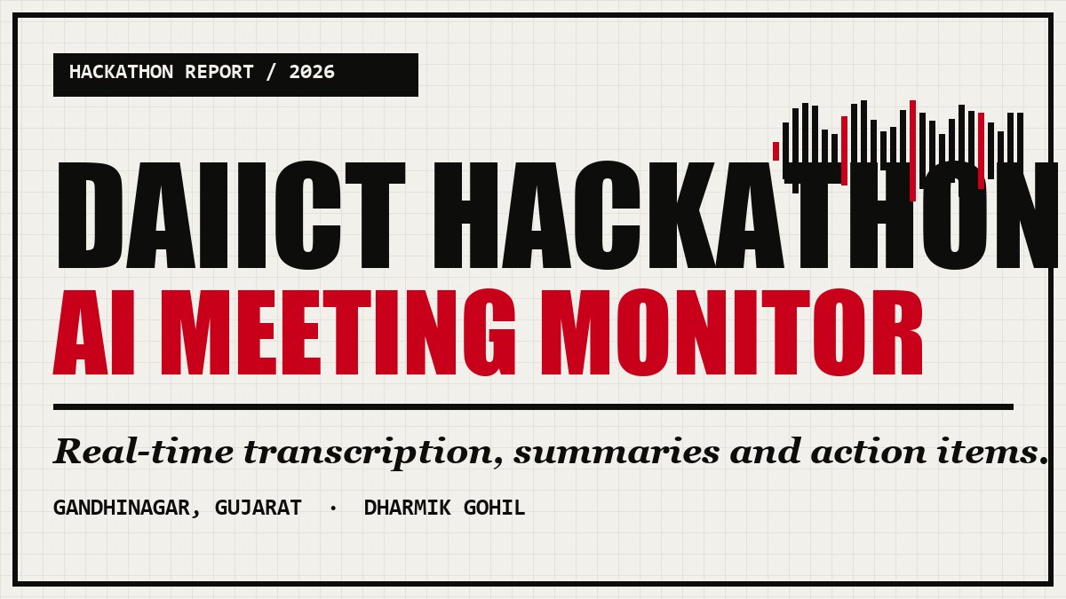 DAIICT Hackathon - AI Meeting Monitor App Cover