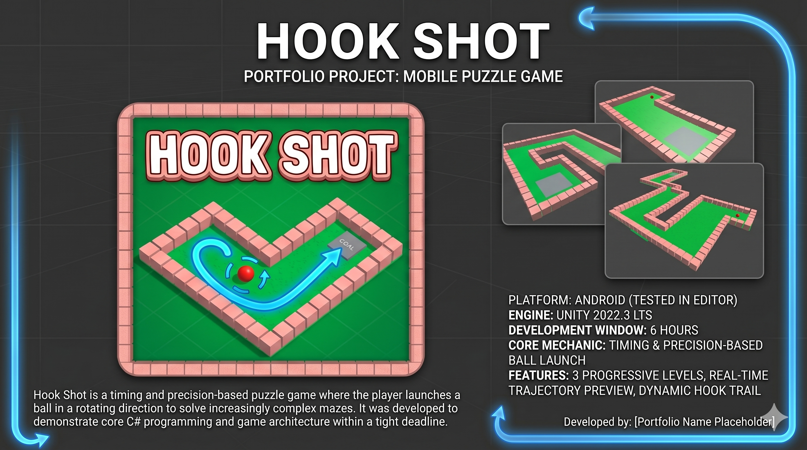 Hook Shot mobile game cover by Dharmik Gohil